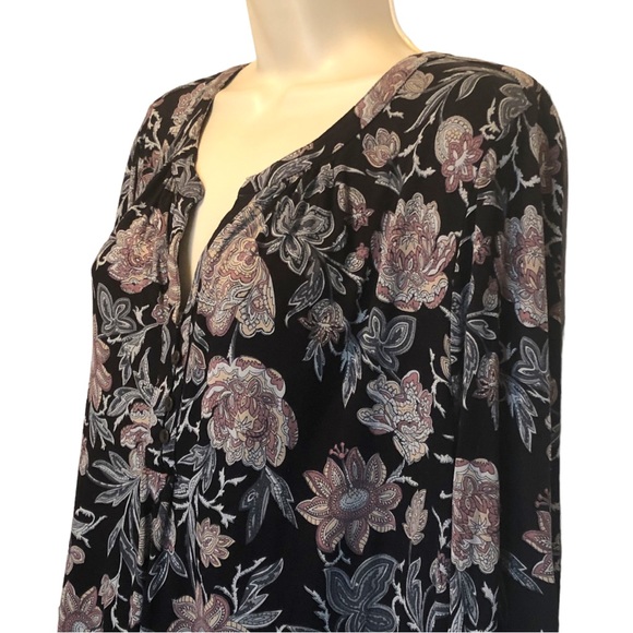 Lucky Brand Women’s Floral Print Boho Peasant Blouse Size 2x - Picture 3 of 11